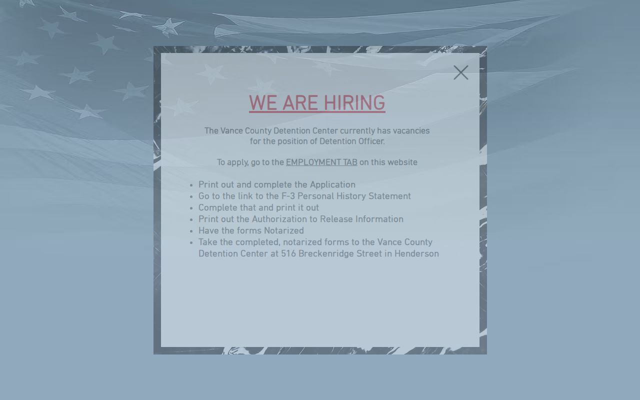 Vance County arrest records and Sheriff services