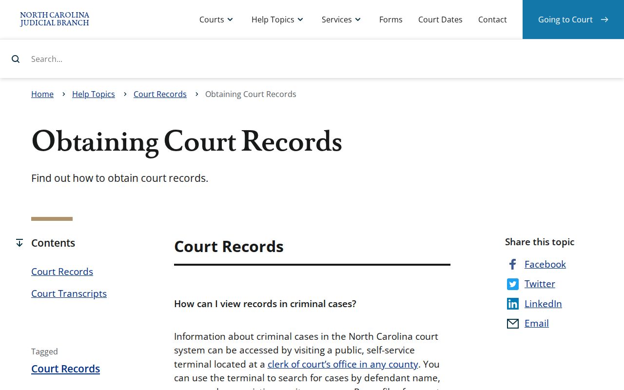 Vance County criminal court case record access instructions
