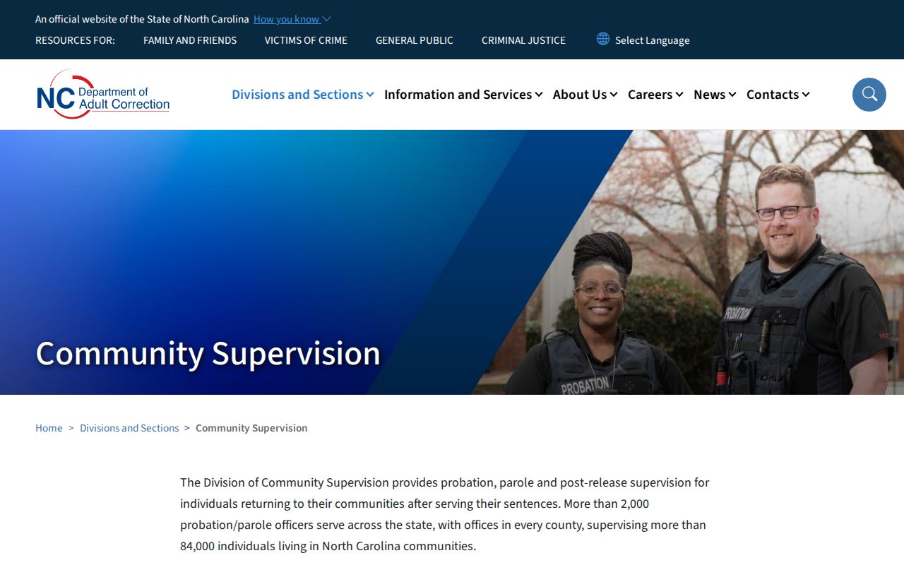 Vance County criminal history NCDAC supervision search