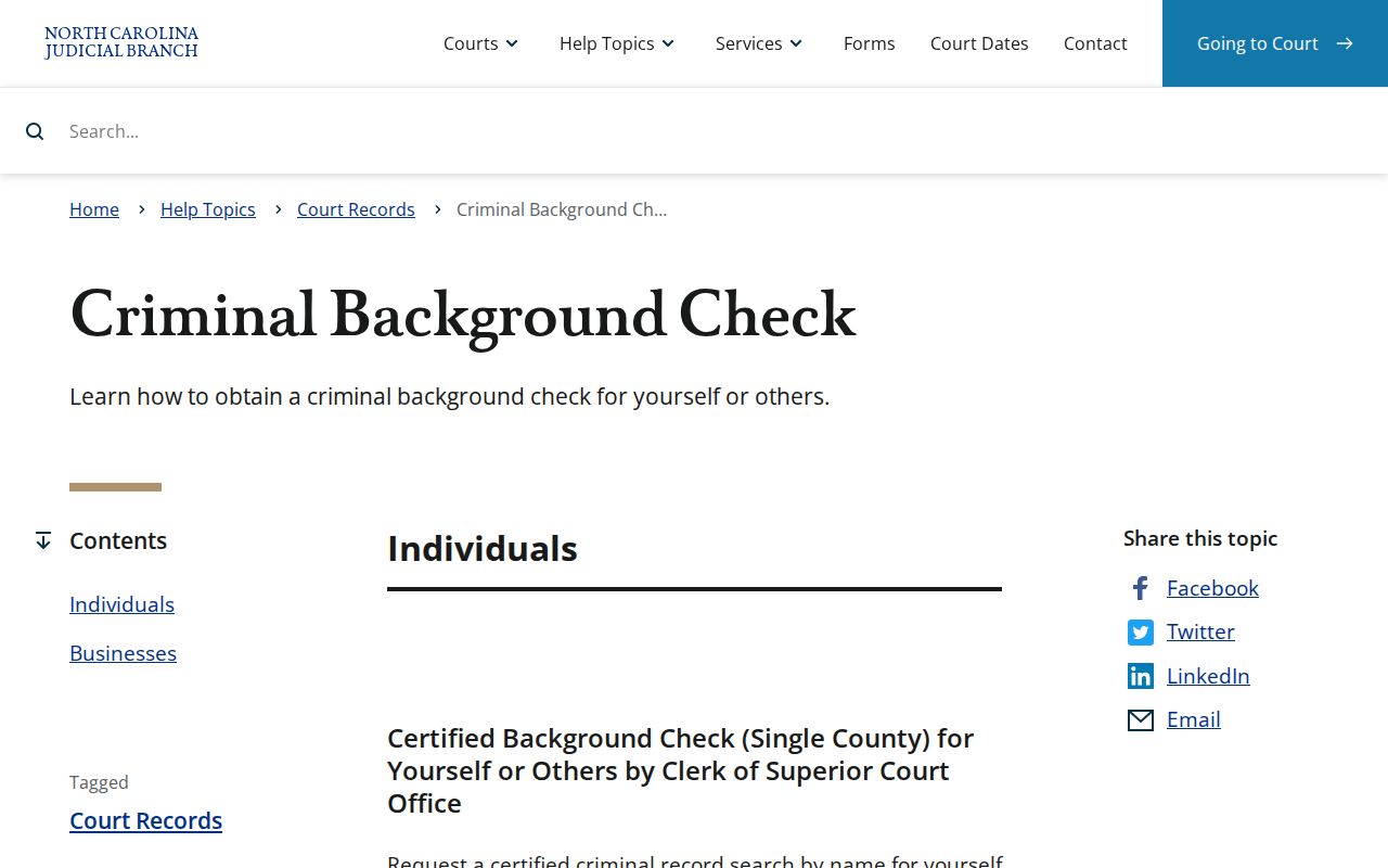 Vance County criminal history official background check instructions