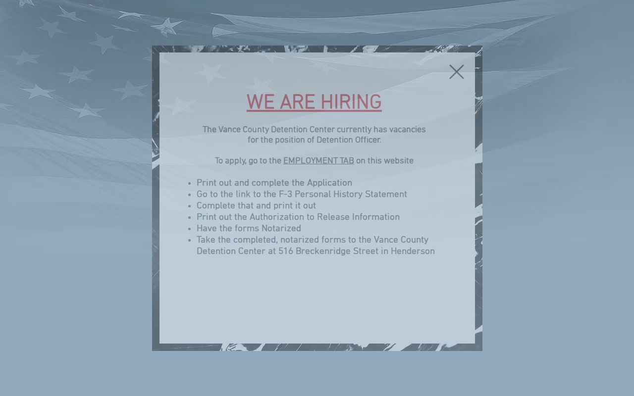 Vance County criminal history sheriff office source
