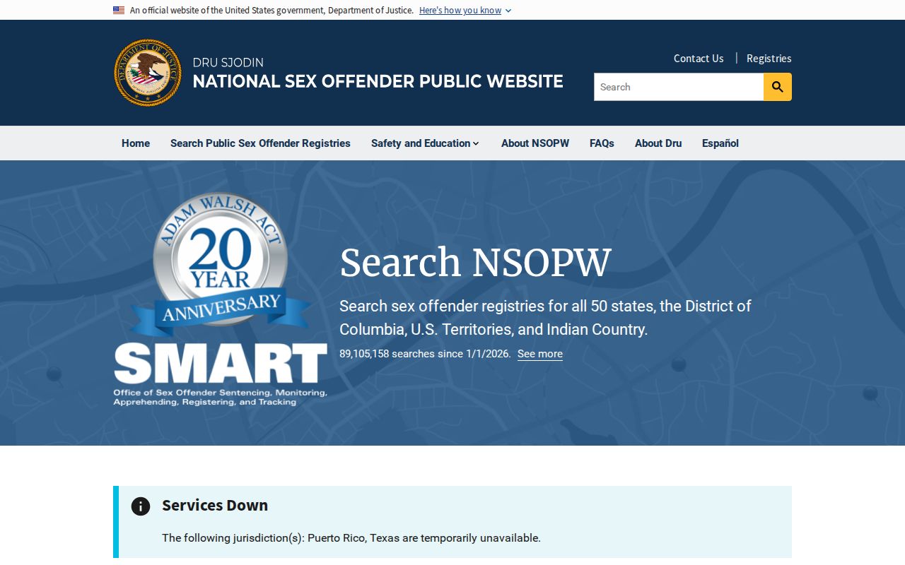 National search supporting a Vance County sex offender lookup
